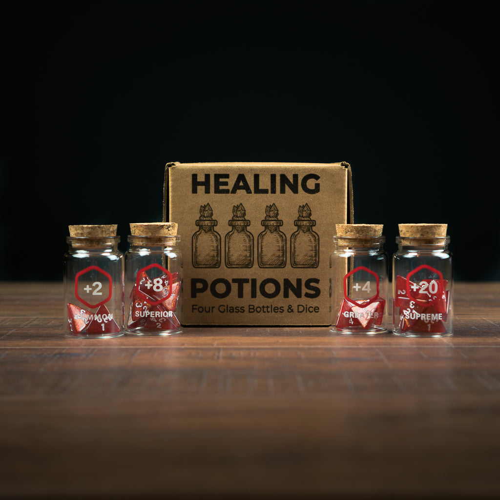 Healing Potion + 20 D4 DND Polyhedral Dice