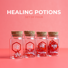 Bescon Mini Transparent Red D4 Dice 30pcs Healing Potion Bottle